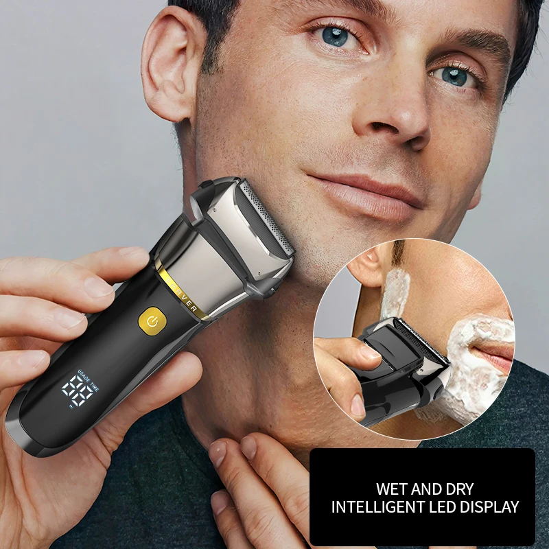 Electric Shaver for Men Waterproof LED Cordless Rechargeable USB Hair Trimmer