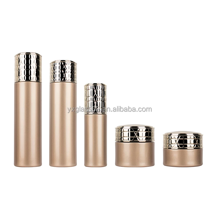 luxury Cosmetic glass bottle packaging glass bottles jar lotion skincare face cream container supplier