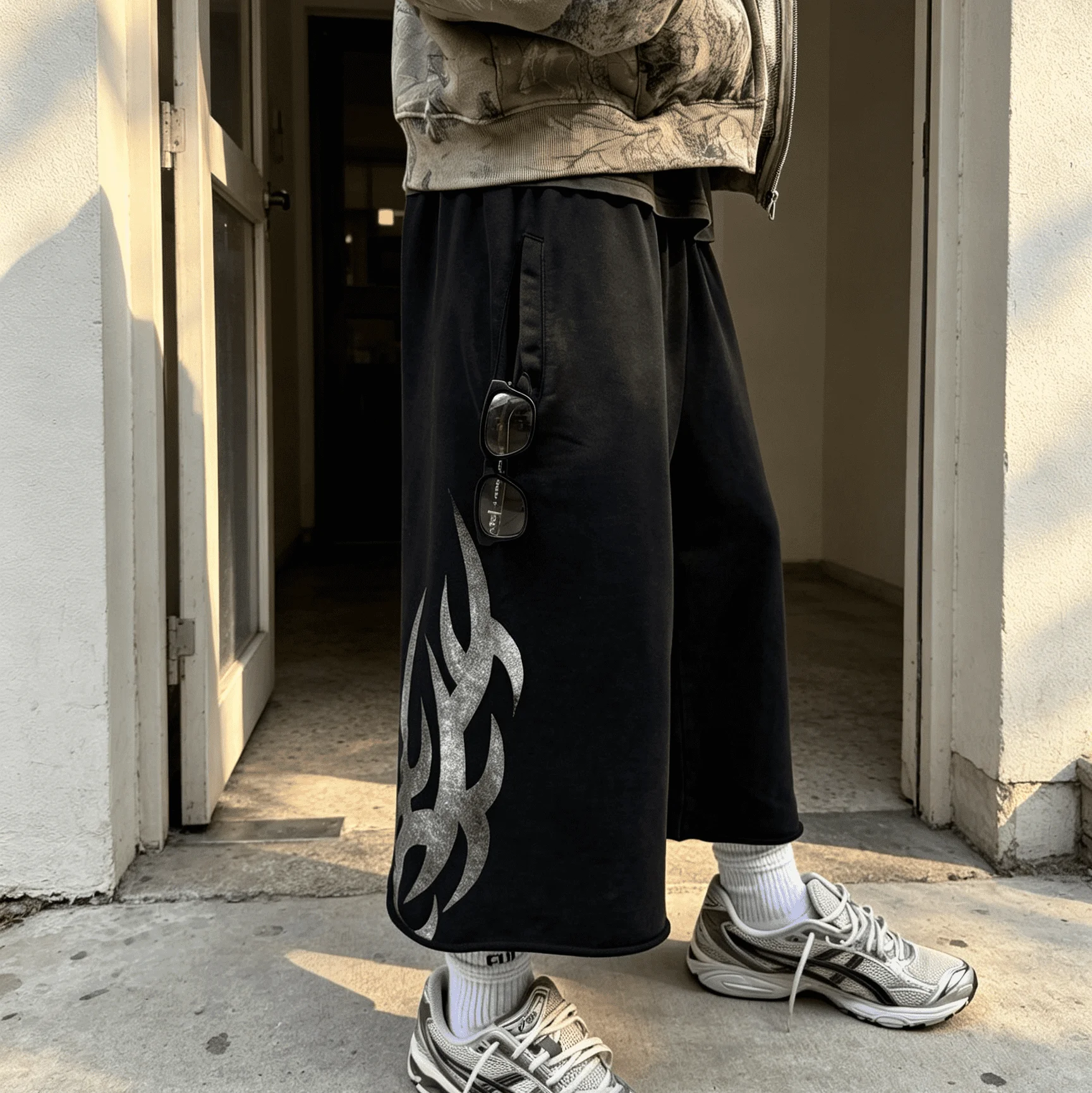 Wholesale Cotton Fleece French Terry Men Long Shorts Custom Print Embroidery Men Sweat Shorts Jersey Vintage Wash Long Shorts