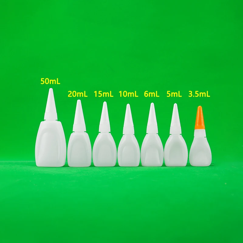 3ml 3.5ml 5ml 6ml 10ml 15ml 20ml 30ml 50ml Plastic Glue Bottle Durable and Convenient Use