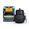 Botella de billar plegable de silicona de 550 ml negra