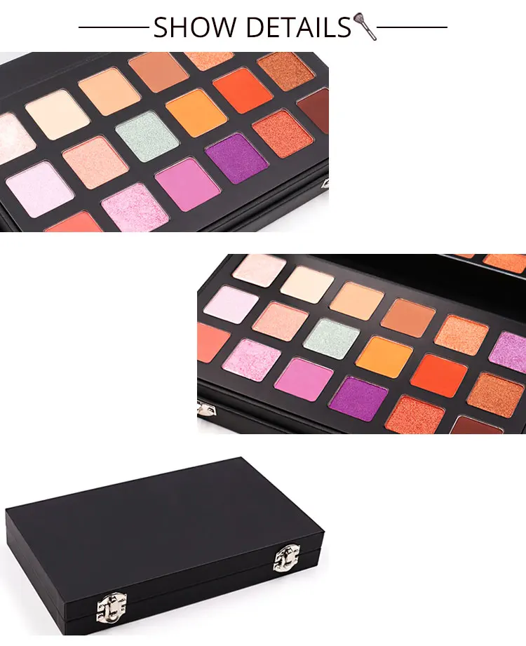 Eyeshadow Palette 2022 New Trending Private Label 18 Colors Waterproof Wholesale  Luminous Metallic Orange Eye OEM