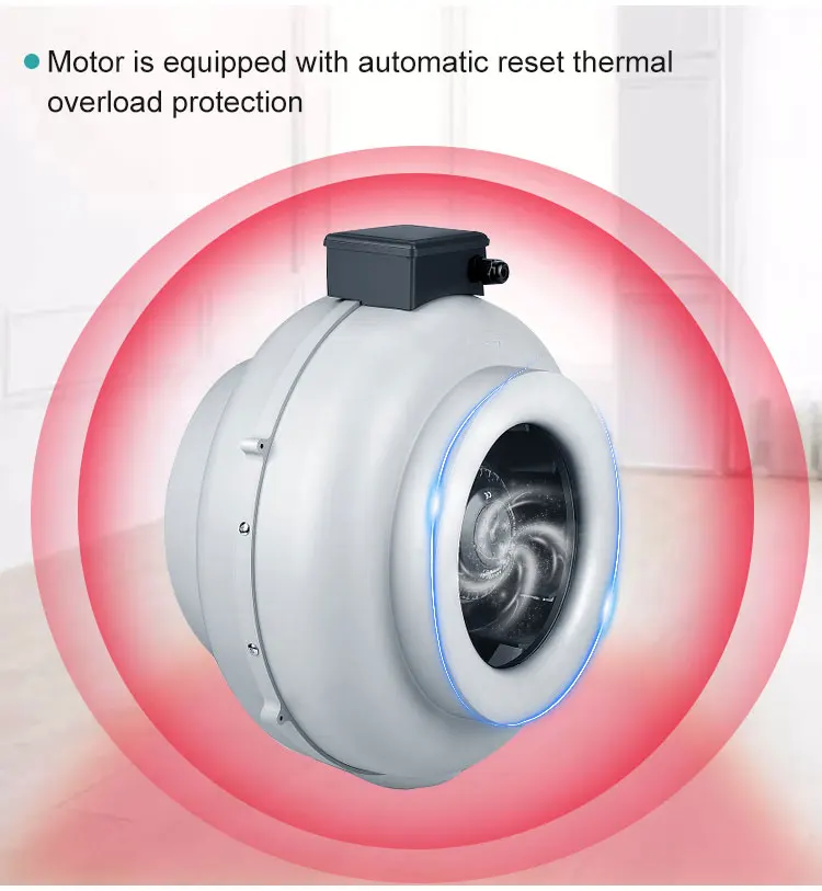 Plastic Centrifugal Duct Fan, Inline, 220-230V - detail 12