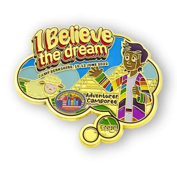 12 Years Factory Custom Gnyc adventurer Path finder pin I believe the dream camporee 2022 lapel Pin