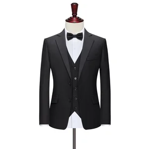 Men's Handmade Tailor-Made Business Suits Custom Measure Single Breasted Breathable V-neck Two-Button Zipper Fly Woven Fabric