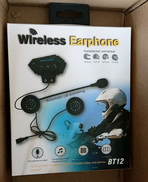 BT12オートバイヘルメットヘッドフォンハンズフリーバイク