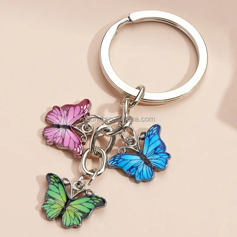 Car Key Women Bag Accessories Jewelry Colorful Enamel Butterfly ...