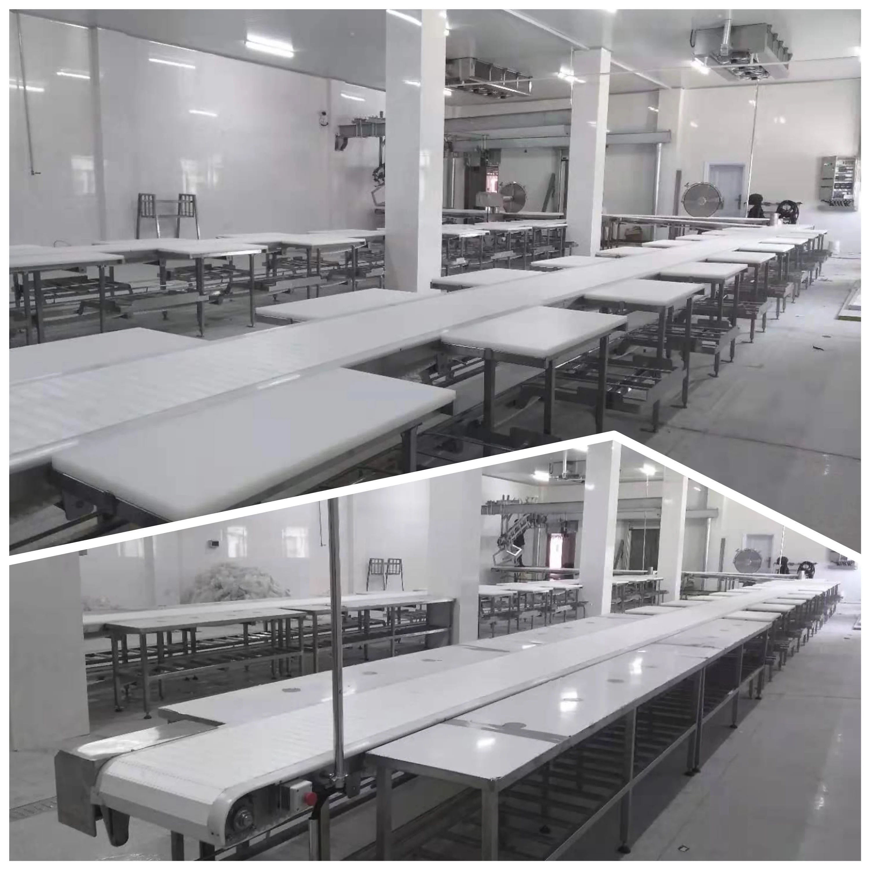 Meat slaughterhouse equipment PVC conveyor belts for cutting and packaging lines