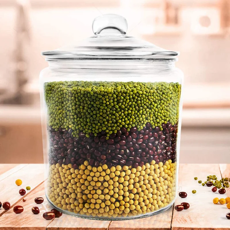 Large Glass Jar Food Storage Container with Airtight Lid Cookie Storage  Canister