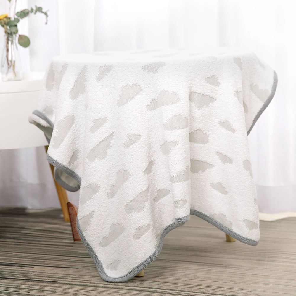 Neutral, Soft Lightweight Micro Fleece Blanket with Double Layer, Dotted Backing, Breathable Receiving Blanket factory