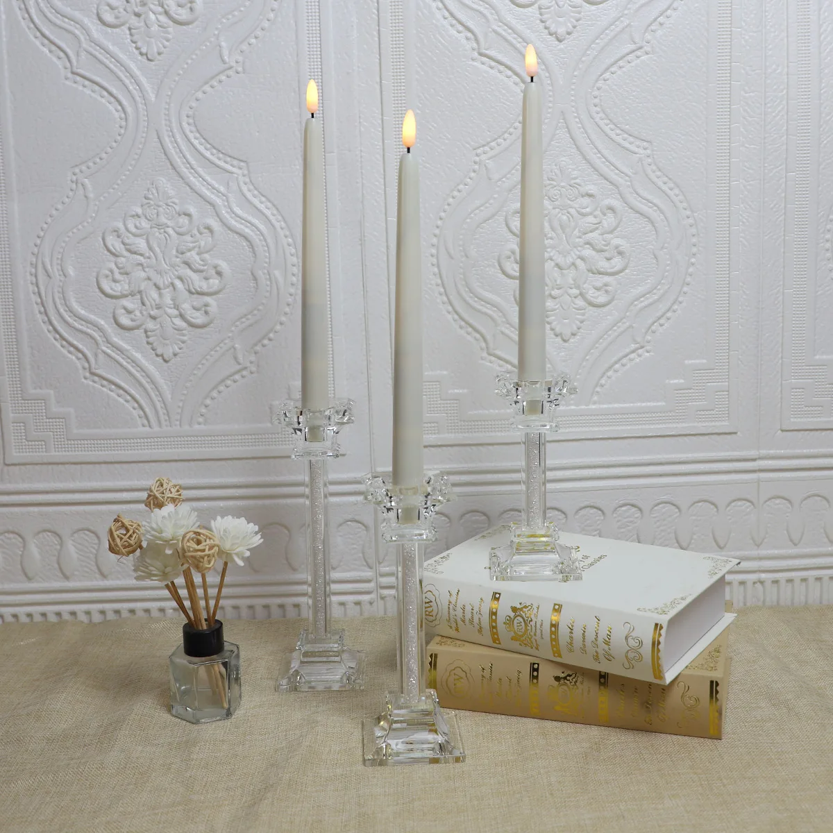 Hot selling home table ornament glass candle holder details