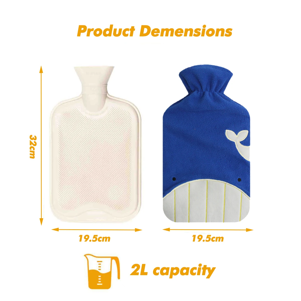 1000ml 2000ml reusable medical reusable rubber hot water bottle foot warmer periods hot water bag with cover