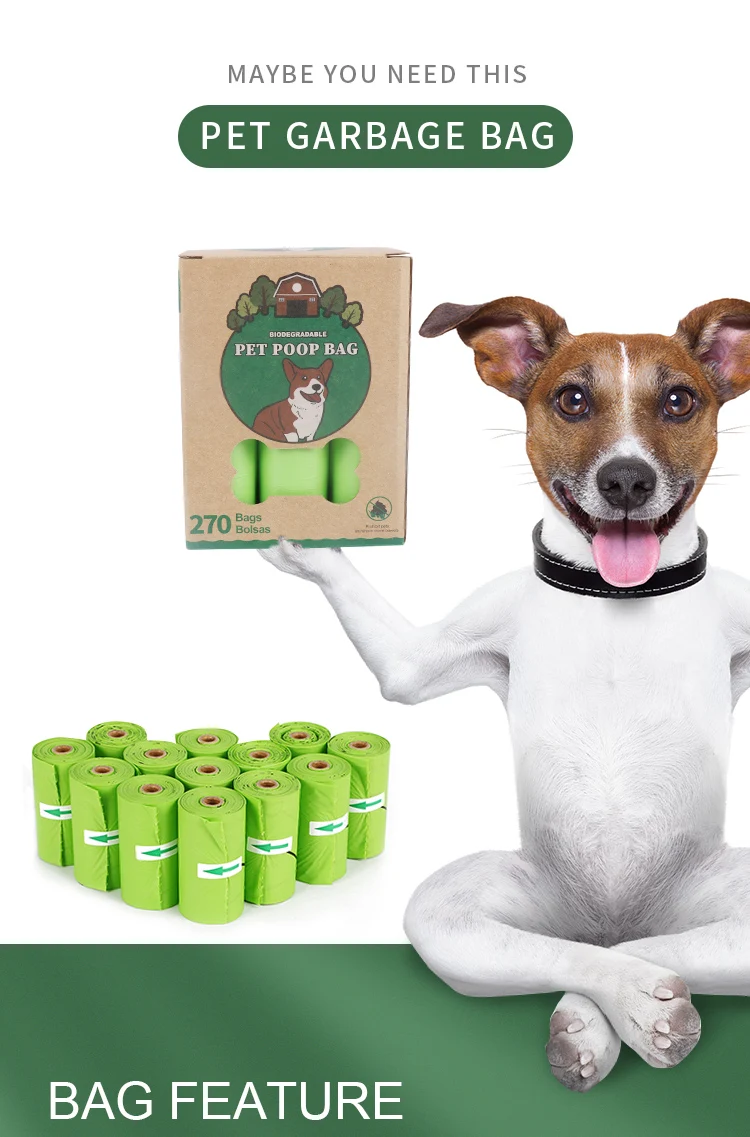 Eco friendly private label compostable scented dog poop bag with dispenser
