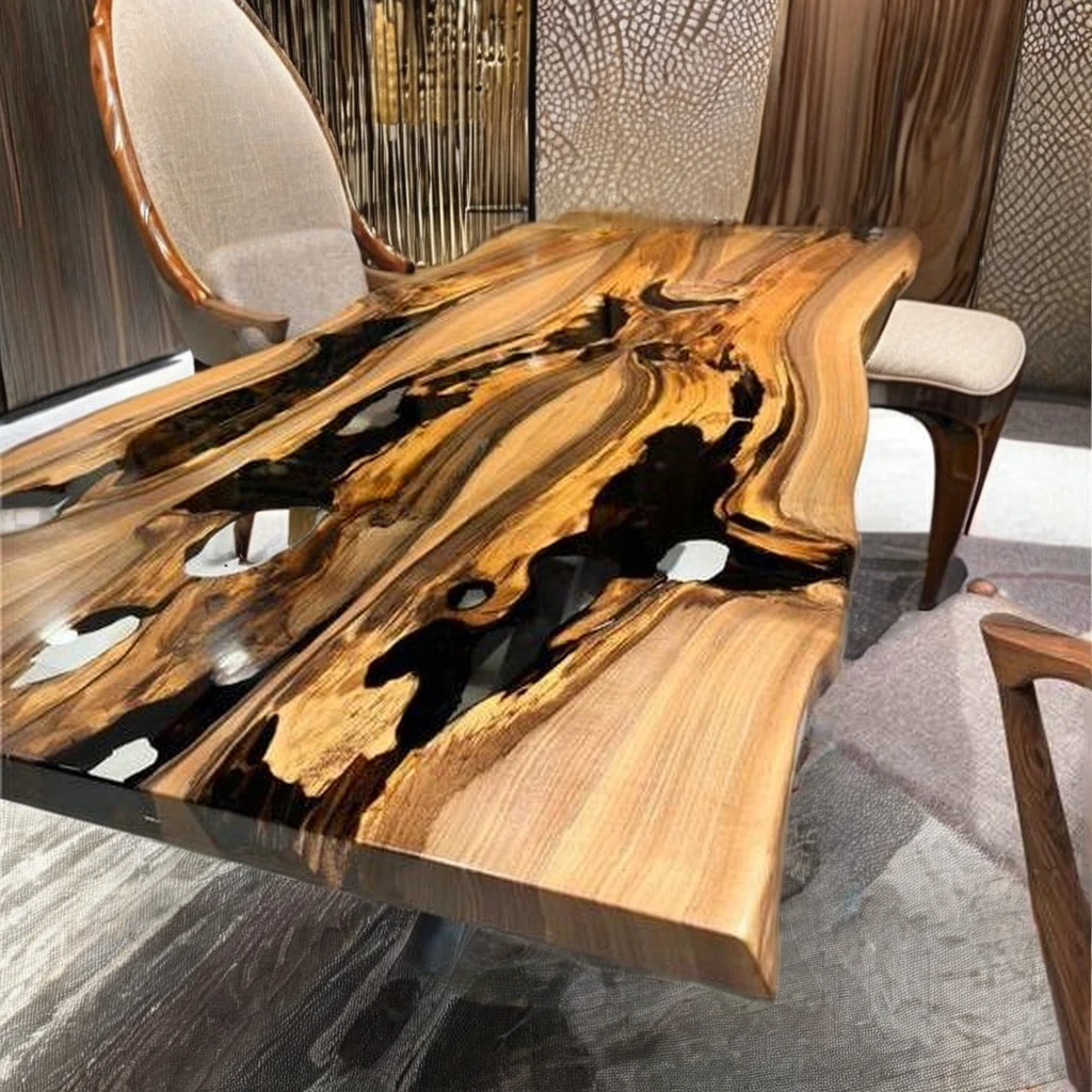 Modern Epoxy Design Dining Table Set for Kitchen or Hotel Exquisite ...