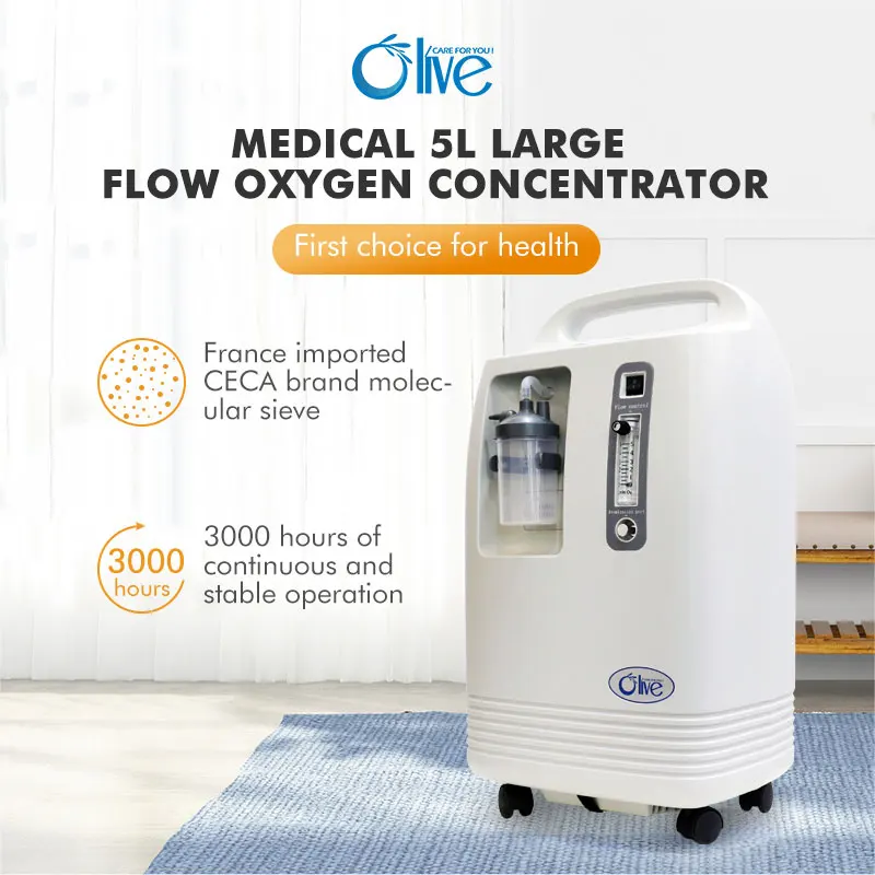 Olive CE Approved Concentrador De Oxigeno Portatil Portable High Flow Oxygen-Concentrator 10l Medical Oxygen Concentrator