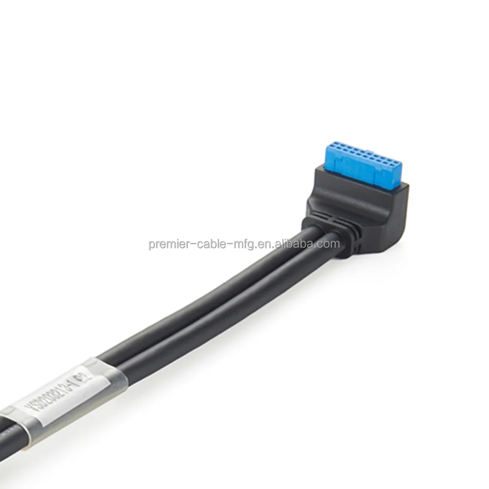 Stackable USB 3.0 Panel Type to Motherboard 20Pin Header Cable Dual Ports manufacture