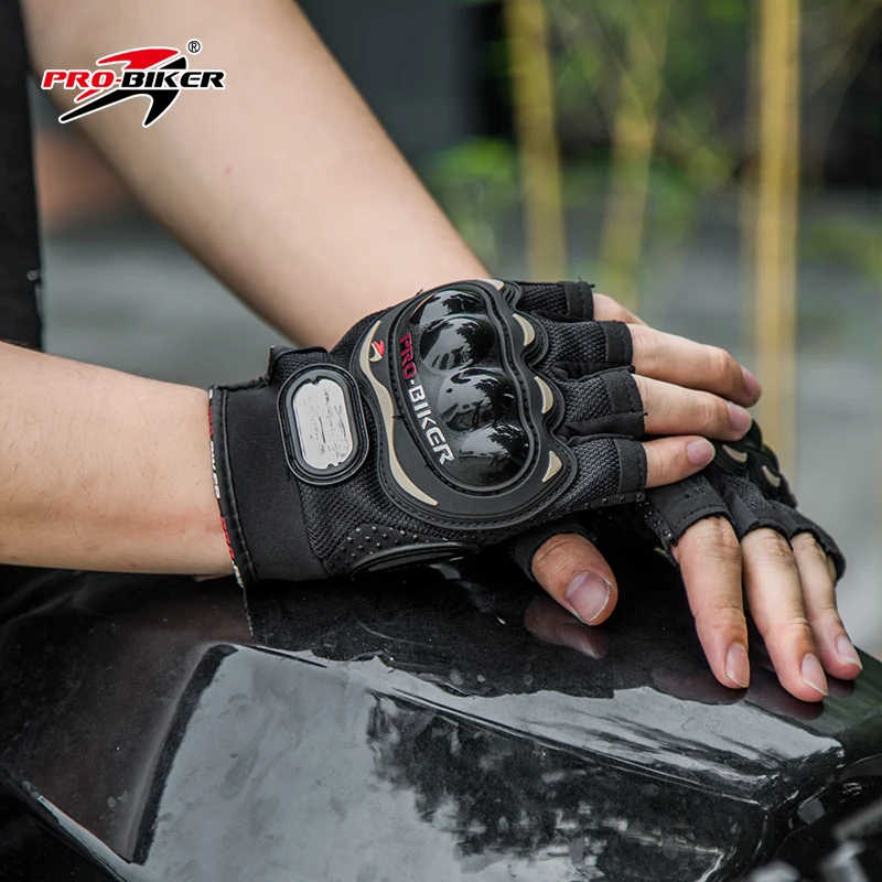 PRO-BIKER Unisex High Quality Half-Finger Motorbike Racing Gloves