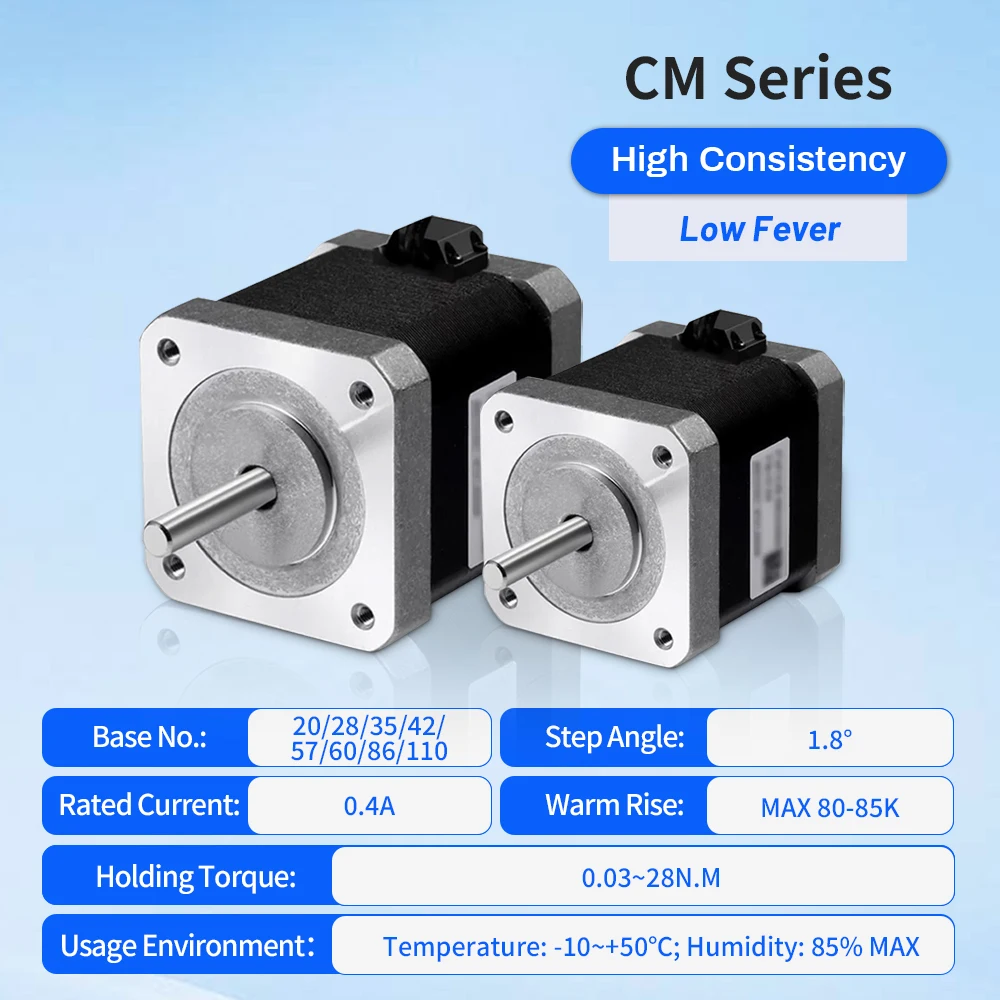 24V Hybrid Open Loop Stepping Motor 0.05Nm 0.4A 45mm for Conveyor Belt