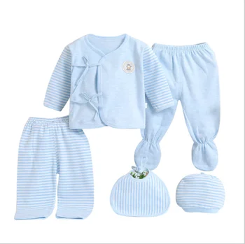 5Pcs-9Pcs Lot Baby Clothes Wholesale 100% Organic Cotton Newborn Baby Suits 0-12 Months Sets Gift