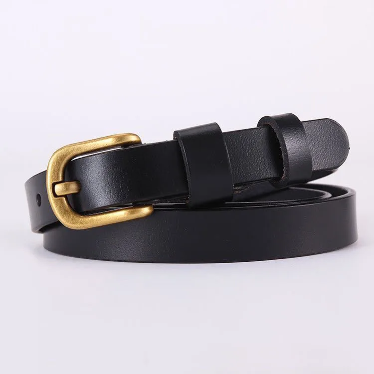 Thin Belt Retro Cowhide Belt 