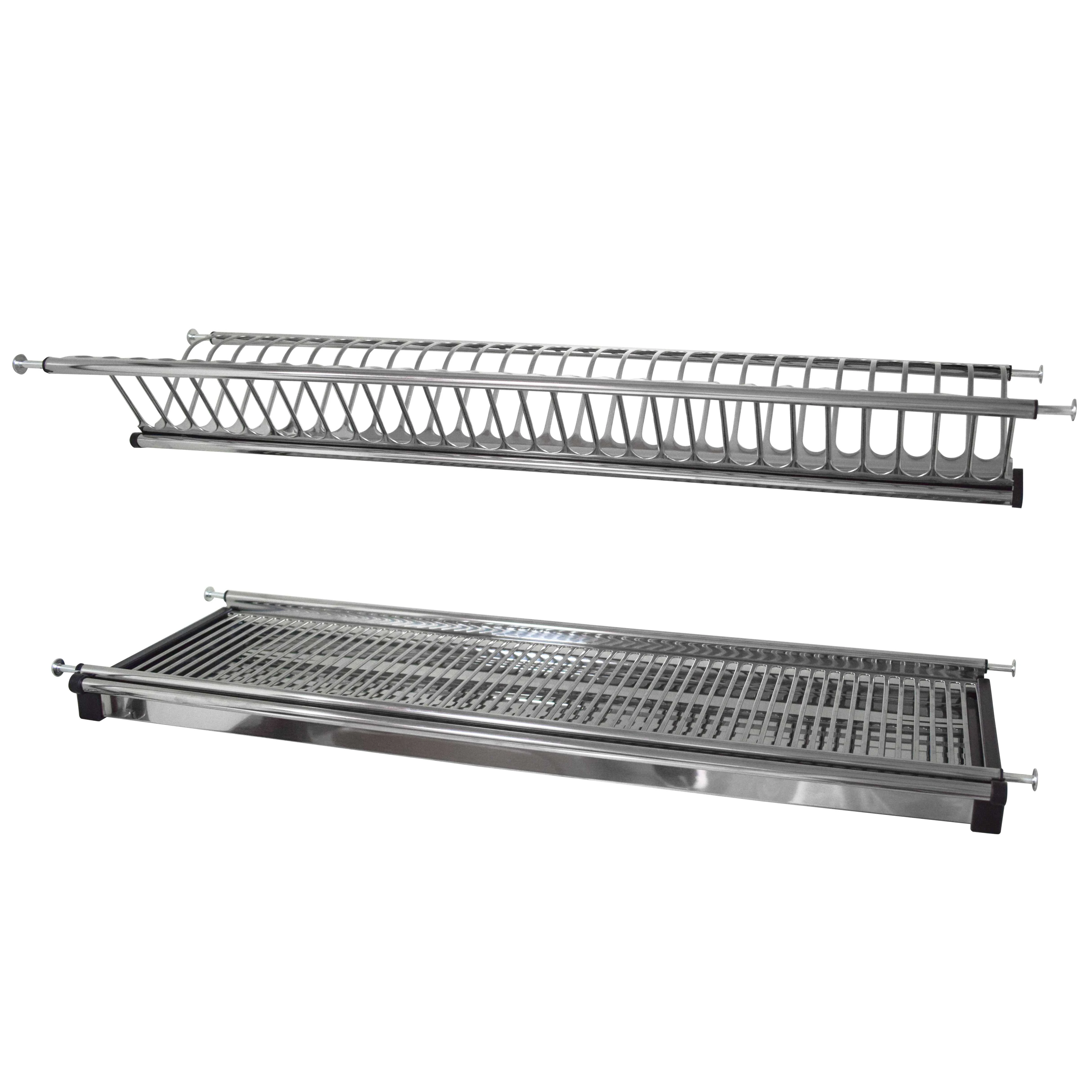 Tiers Stainless Steel Wire Dish Plate Drying Rack With Drainer Drain  Board for Restaurant Kitchen Cabinets Storage