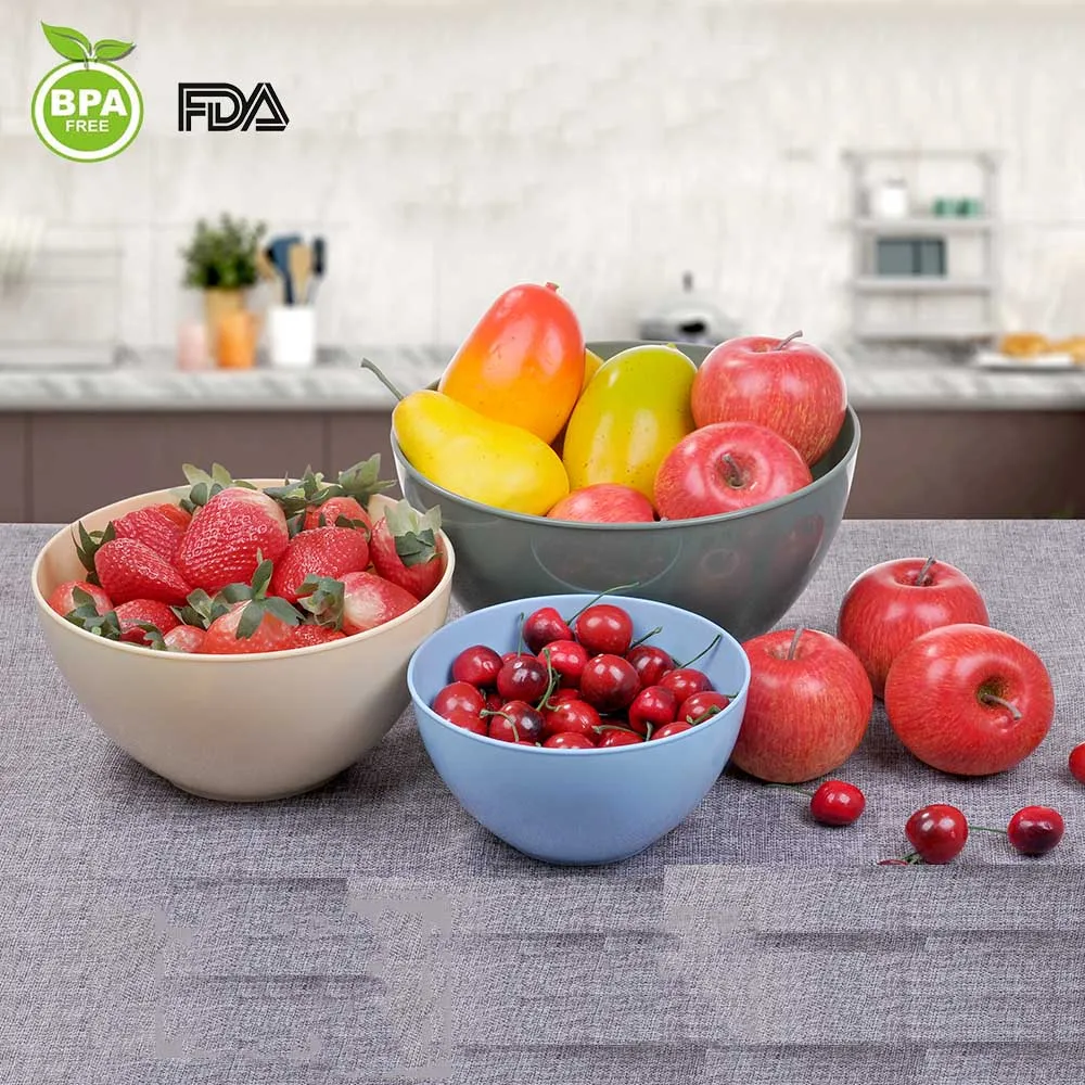 10pcs Take Away Small and Large Plastic Stackable Thailand  Food Salad Bowl with Lid for Salad Serving and Mixing Set