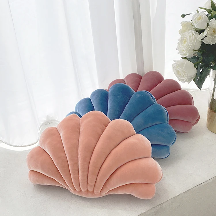 Mediterranean Style Ocean Decor Cushion Shell Pillow