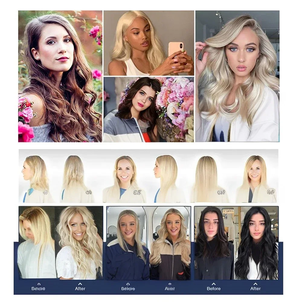 Capelli umani brasiliani in massa, intrecciati al 100% con veri capelli umani, #613 biondo candeggiato_voghion.com