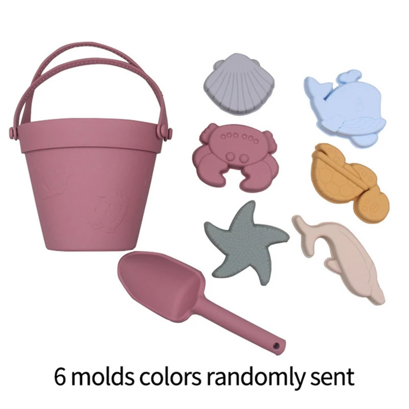 Многоразовая Песочная коробка для животных, Экологически чистая пищевая мягкая настраиваемая детская Песочная форма с принтом, набор силиконовых детских пляжных игрушек