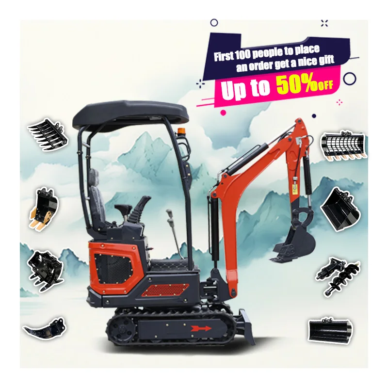 Бесплатная доставка! Мини-экскаваторы, дизельный двигатель, маленький экскаватор CE/EPA/EURO 5, Компактные мини-экскаваторы, цена 1 тонна