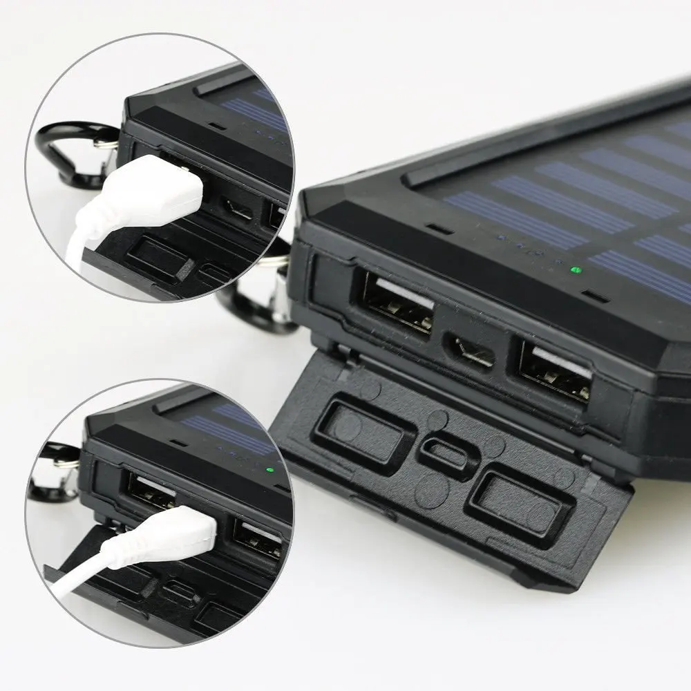 Solar Power Banks High Quality Portable Solar Panel Charger 20000mah Waterproof Solar Power Bank 20000mah