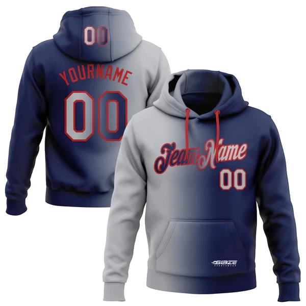 Sample Custom Team Logo and Number Sublimation Hoodies Color Matching Warm Pullover Hoodie Baseball Hoodie