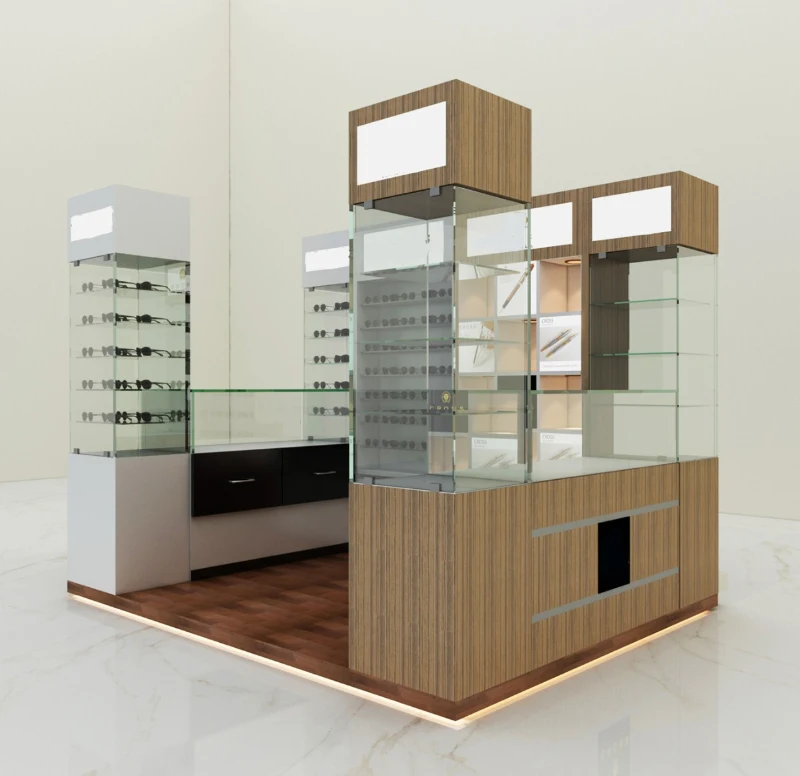 Artworld Displays Retail Glass Display Kiosk Sunglasses Kiosk For Mall ...