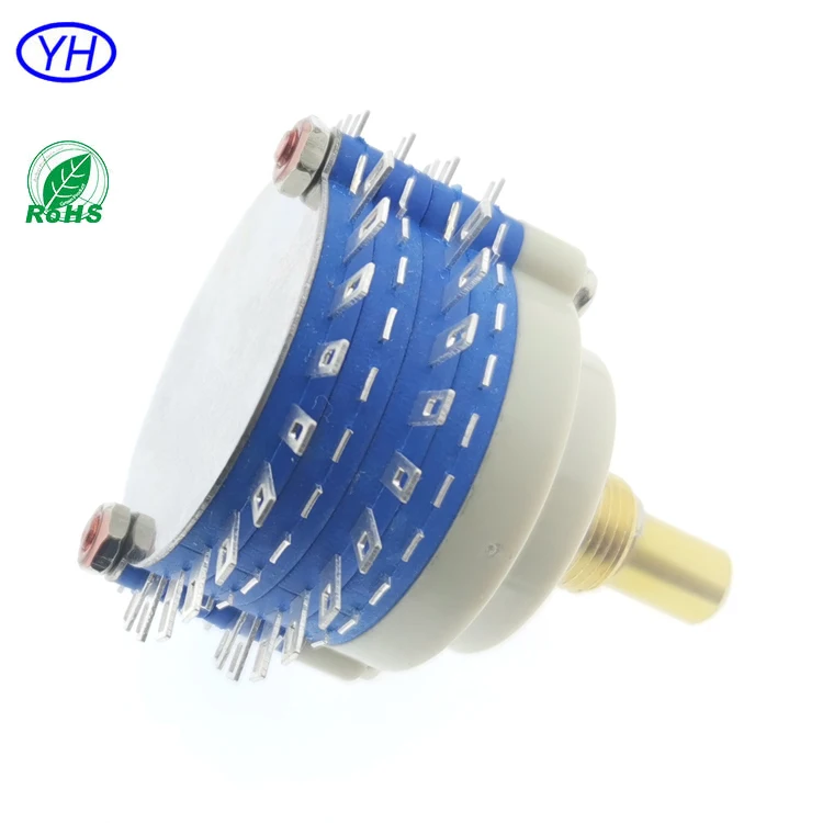 Free Samples Customized ODM OEM Metal Shaft Electrical 38mm 3 Poles 8 12 23 24 Position Rotary Switch Non Shorting