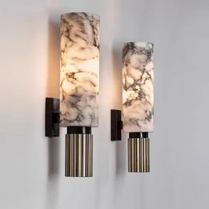 Spanish Marble Wall Lamps, Modern, Light Luxury and Personalized Bedside Copper Wall Lamps for Living Rooms and Bedrooms