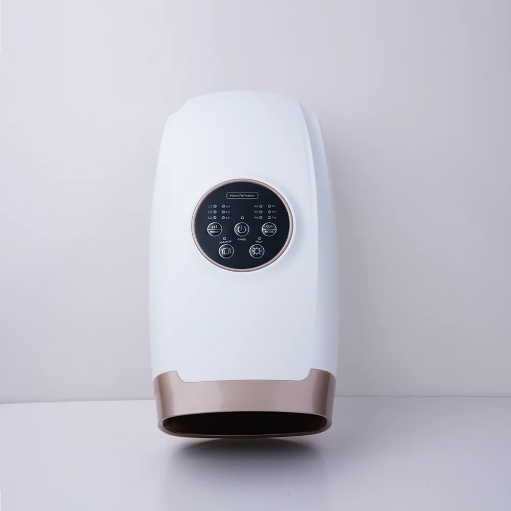 Portable Wireless Rechargeable Electric Hand Massager Hot Compress Finger Palm Massage with Air Pressure Compression Airbags