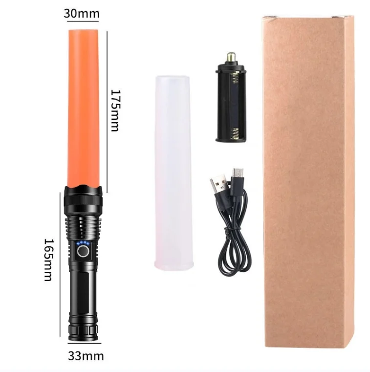 P70 Power Display Telescopic Zoom Railway Baton Waterproof Rechargeable Usb Led Tactical Torch Light Outdoor Flashlight