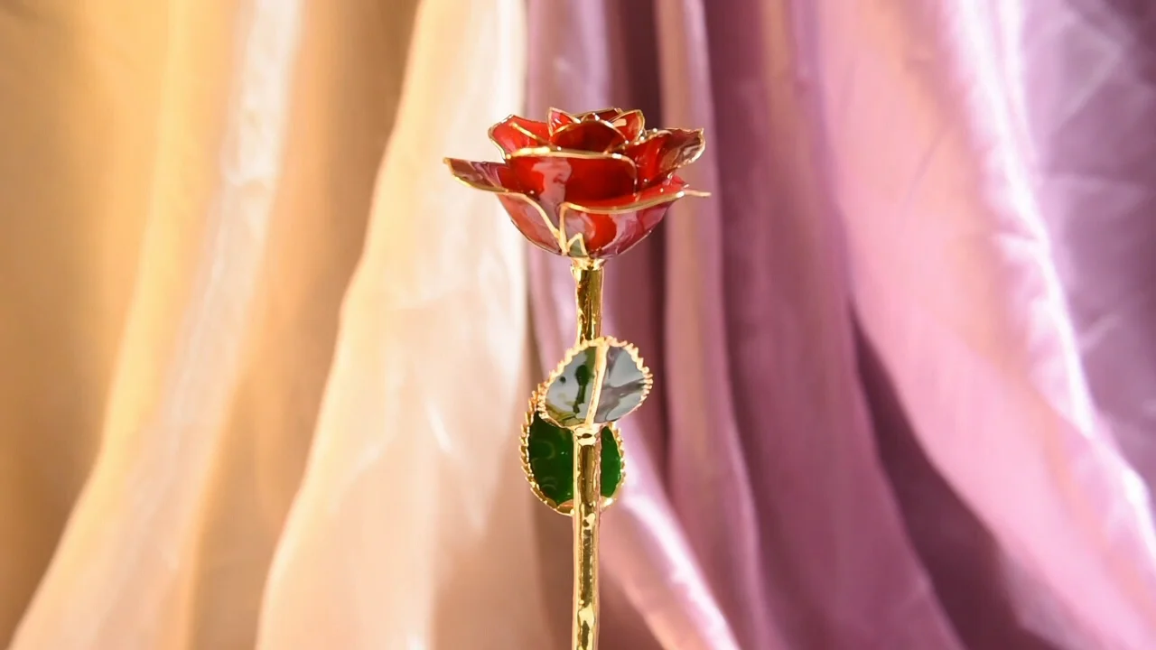 2023 Mother Day Gift 24k Gold Dipped Rose 24k Preserved Rose Carat Rose