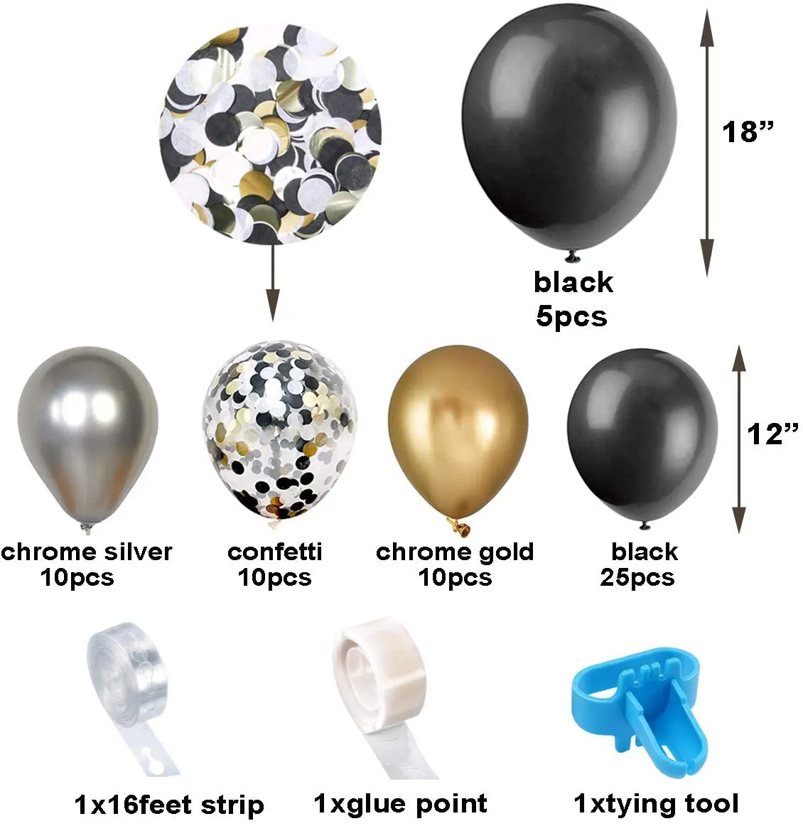 Ballons de Luxe en chrome Argent 50 pièces - Ensemble de ballons à l'hélium  Fête