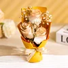 Gypsophile +3roses champagne