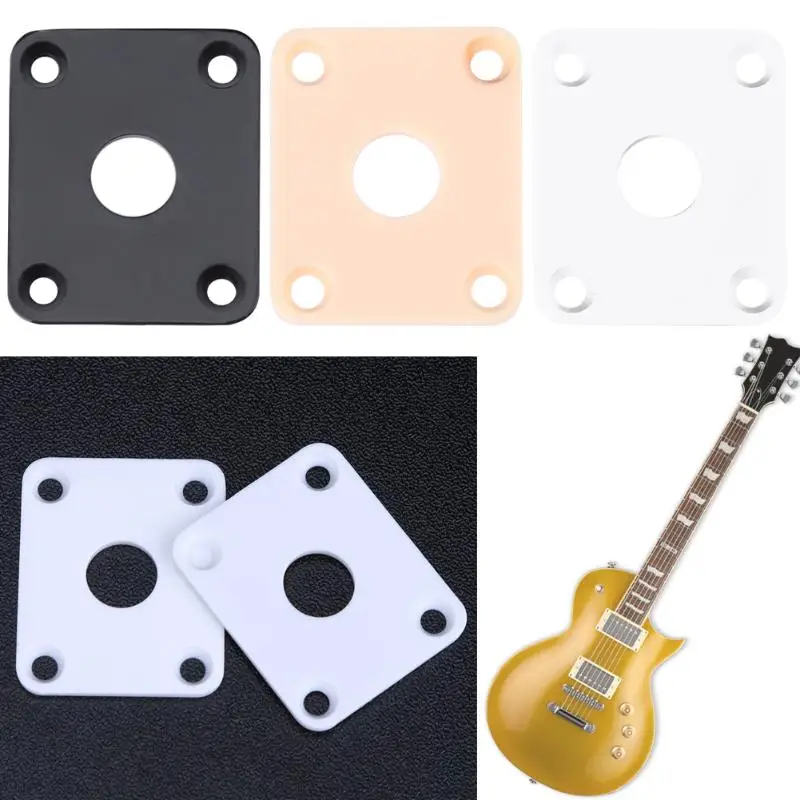 Plastic Plate Guitar Output Jack Socket Square /White 