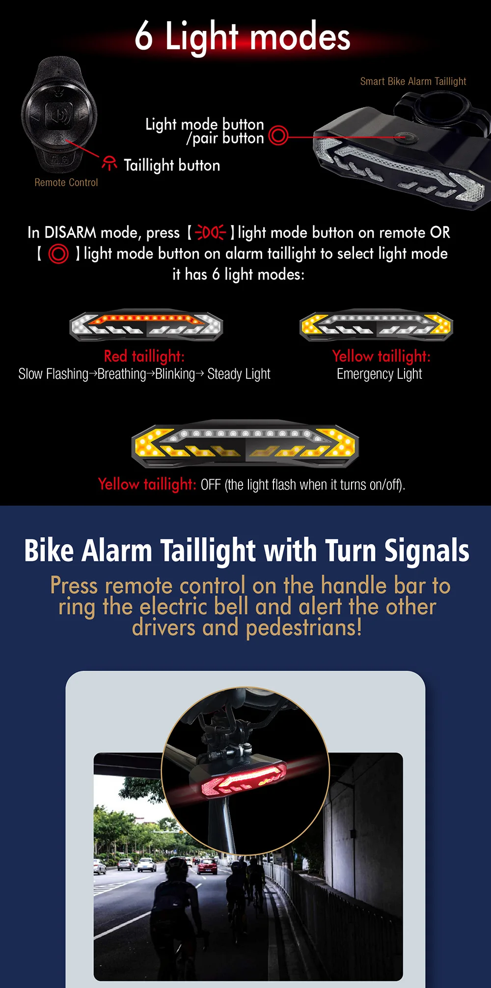 Wholesale Price Ip65 Waterproof Brake Wireless Led Bike Tail Light With Indicator Bicycle Tail