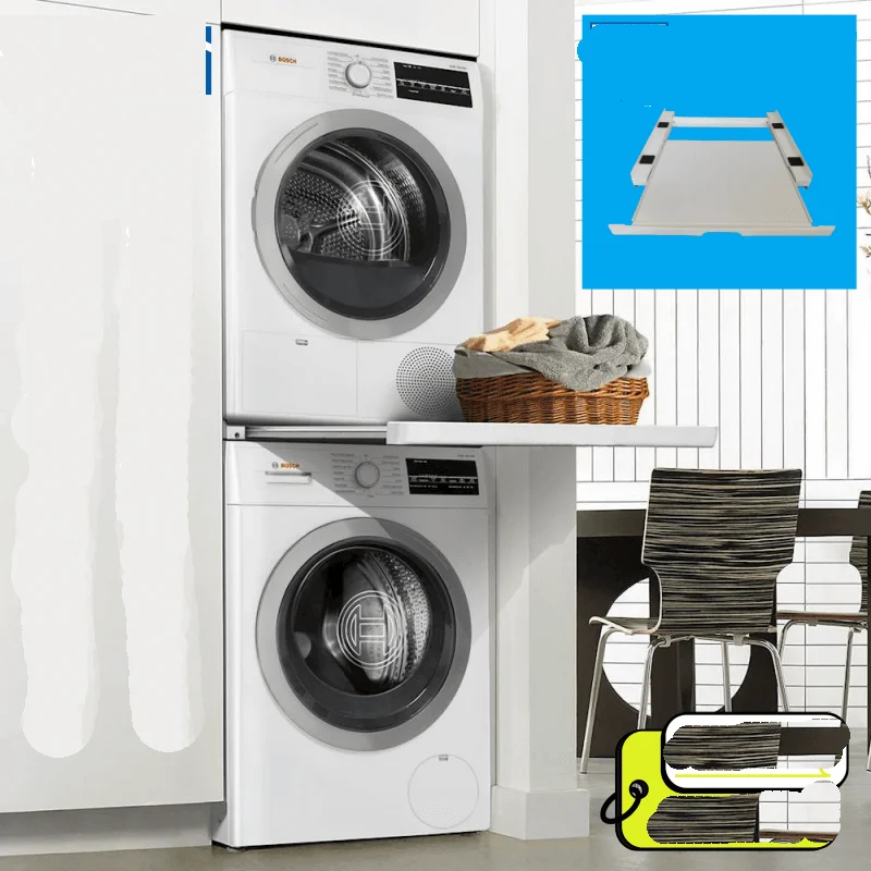 Stacking Kit for Washer and Dryer, Universal Washer and Dryer Stacking Kit with Pull-Out Drying Rack