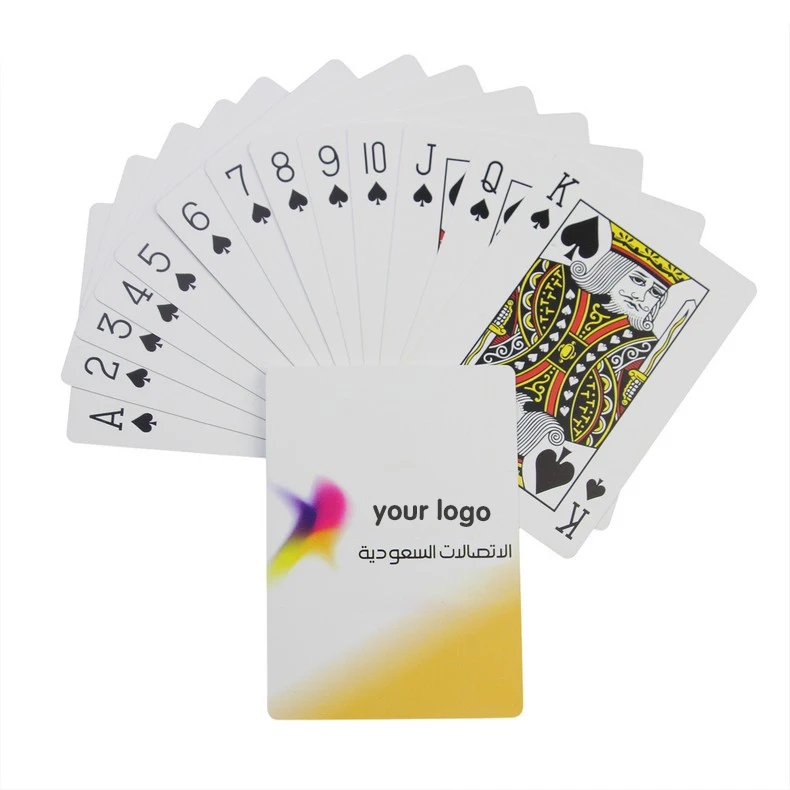 Custom Logo Paper Playing Cards 280Gsm 300Gsm Blue Core Paper Playing Card for Advertising
