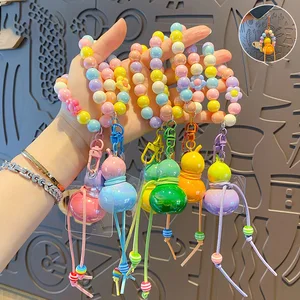 Colorful Beaded Flora-shaped Mobile Phone Chain Pendant, Exquisite Couple Gift, Bag Keychain Ring Decoration