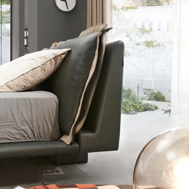 Morgan and Finch Simple Design Wooden Genuine Leather Girls Bed
