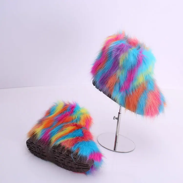 Новинка; Детские сапоги Martin до бедра; Пушистые ботинки для девочек