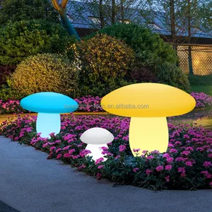 Plastic Colors Change Mushroom Lamp Feature Indoor/Outdoor Bedroom Street Decoration Colorful Mushroom Shape Light
