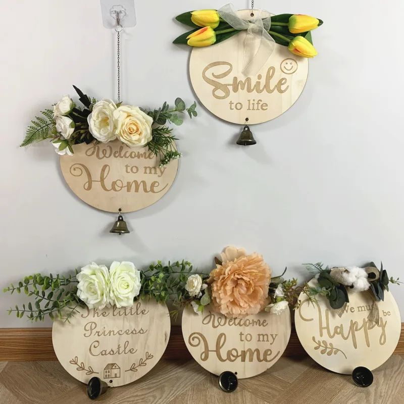 New design welcome sign for front door custom words wooden door signs 