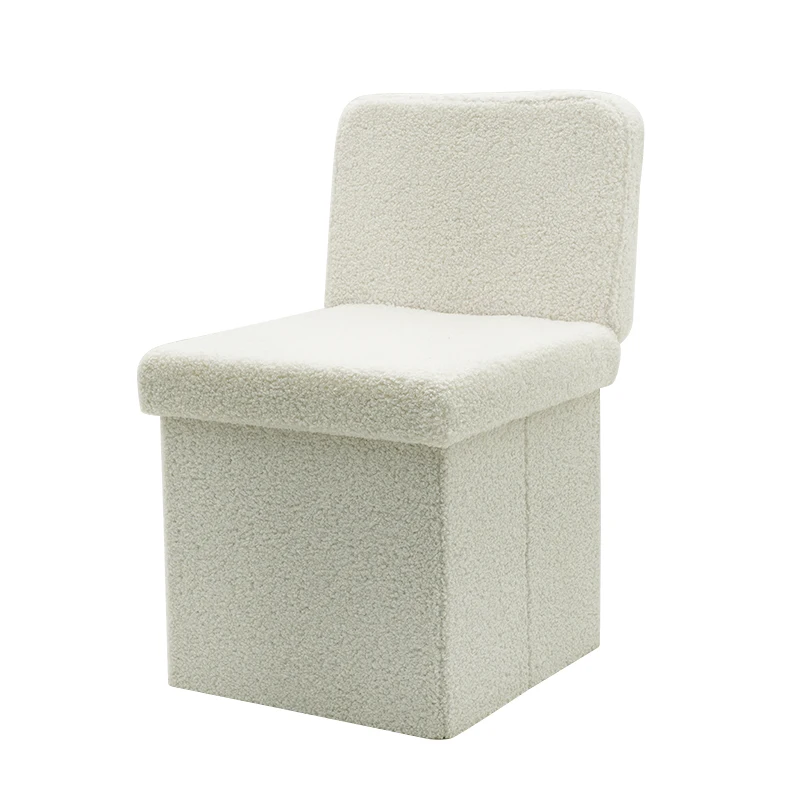 Kids Toy Folding Storage Stool Foldable Ottoman Storage Back-rest Chair